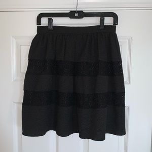 Xhilaration Black Lace Flared Skater Skirt